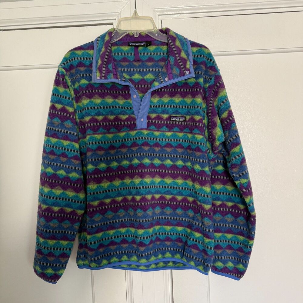 PATAGONIA VINTAGE MADE IN THE USA Synchilla Snap-T Fleece Pullover Size M